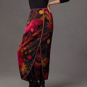 Farm Rio Wrap Front-Slit Midi Skirt